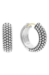 Lagos Signature Caviar Sterling Silver Huggie Hoop Earrings In Silver