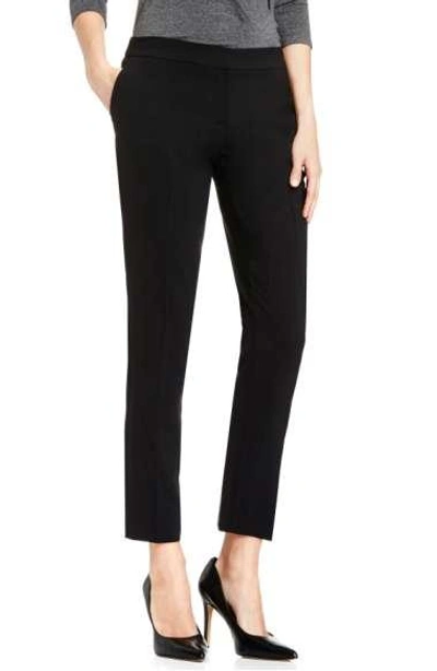 Vince Camuto Stretch Cotton Blend Ankle Pants In Black