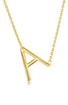 Simona Gold Plated Sterling Silver Sideways Initial Necklace In Gold - A