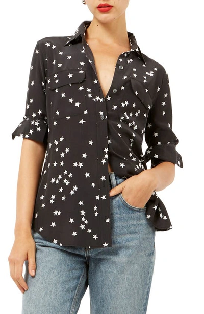 Equipment 'starry Night' Silk Shirt In Black