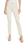 Ag Mari High Waist Slim Ankle Straight Leg Jeans In White Cream