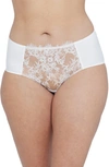 Skarlett Blue Entice Lace Trim Briefs In White/nylon