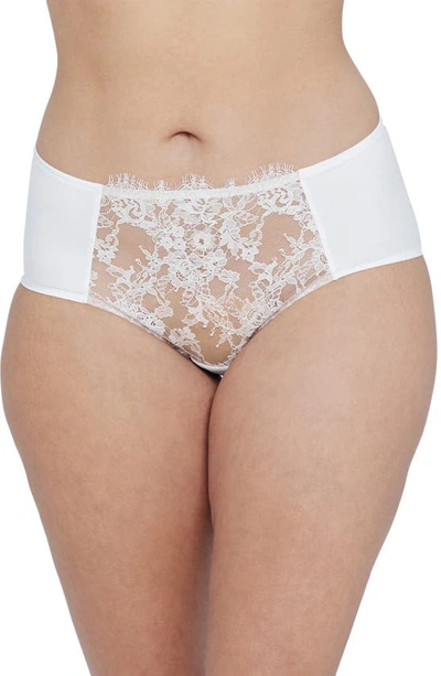 Skarlett Blue Entice Lace Trim Briefs In White/nylon