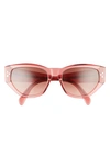Celine Bold 3 Dots 54mm Cat Eye Sunglasses In Pink