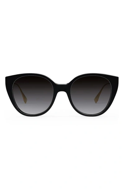 Fendi Baguette Cat Eye Sunglasses In Shiny Black