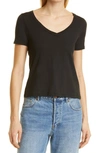 Atm Anthony Thomas Melillo V-neck Slubbed-cotton T-shirt In Black