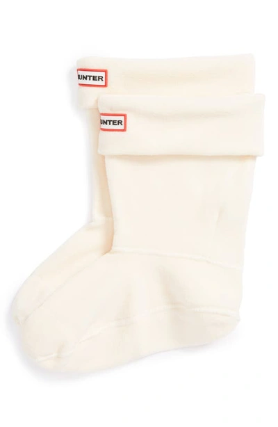 Hunter Short Fleece Welly Boot Socks In Cream Fleece