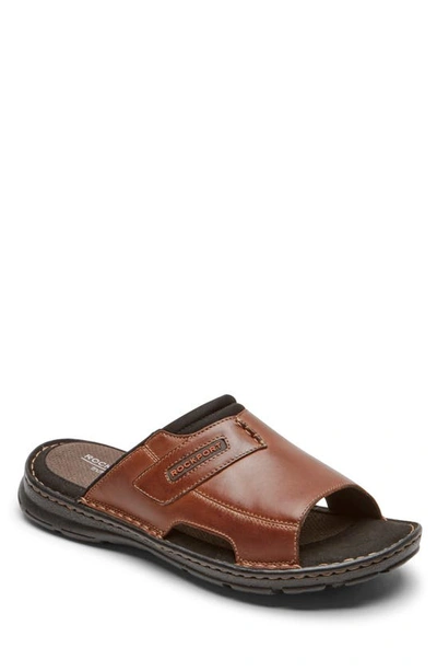 Rockport Men's Darwyn 2 Slide Sandal - Medium Width In Coach Brown In Coach Brown