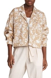 Rag & Bone Jessie Printed Linen-blend Shirt Jacket In Beige Floral