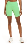 Zella Live In High Waist Pocket Bike Shorts In Green Katydid