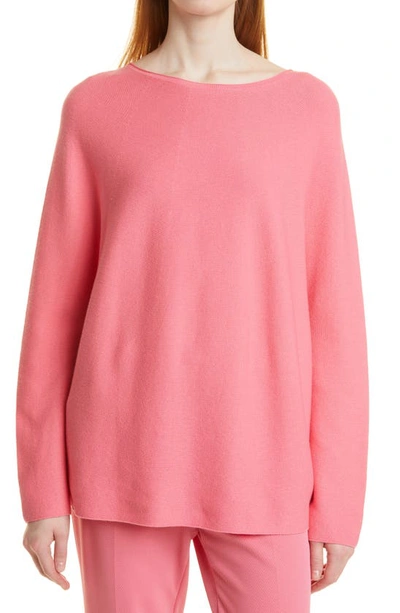Hugo Boss Falanda Cotton-blend Pullover Sweatshirt In Coral
