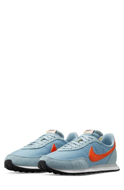 Nike Waffle Trainer 2 Sneaker In Worn Blue/ Orange/ Silver