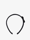 Ferragamo Black Headband With Bow And Logo Plaque In Black