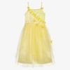 SOUZA GIRLS YELLOW TULLE FLORAL DRESS