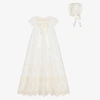 BEATRICE & GEORGE IVORY SILK & LACE CEREMONY GOWN SET