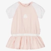 MONCLER BABY GIRLS PINK COTTON DRESS