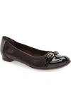 A.w.a.k.e. Cap Toe Ballerina Flat In Black Combo Leather