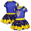 JERRY LEIGH GIRLS YOUTH ROYAL LOS ANGELES RAMS TUTU TAILGATE GAME DAY V-NECK COSTUME