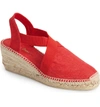 Toni Pons Ter Linen Espadrille Wedge In Red In Red