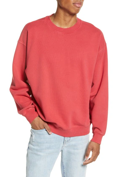 Elwood Core Oversize Crewneck Sweatshirt In Vintage Red