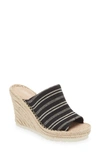 Toms Monica Mule Womens Open Toe Slip On Wedge Sandals In Black