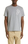THOM BROWNE RELAXED FIT FLORAL APPLIQUÉ T-SHIRT