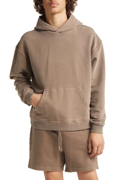 Elwood Core Oversize French Terry Hoodie In Vintage Brown