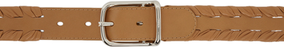 Chloé Tan Joe Weaved Belt In 211 Autumnal Brown