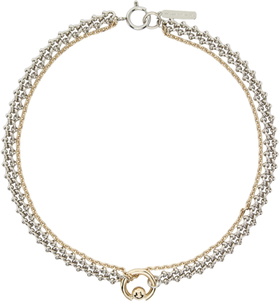 Justine Clenquet Silver & Gold Molly Necklace In Gold & Palladium