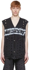 WE11 DONE BLACK COTTON VEST