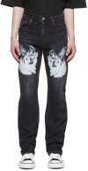 WE11 DONE BLACK GRAPHIC JEANS