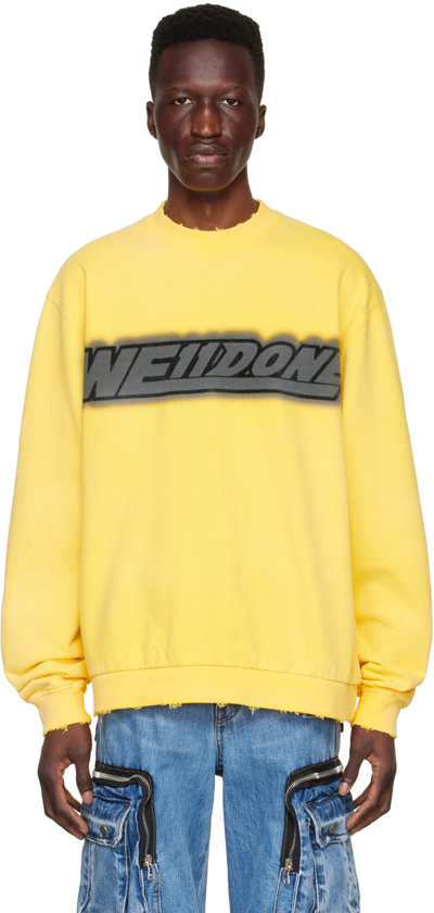 We11 Done Yellow Cotton Sweatshirt