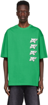 WE11 DONE GREEN COTTON T-SHIRT