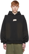 We11 Done Black Cotton Hoodie In Black