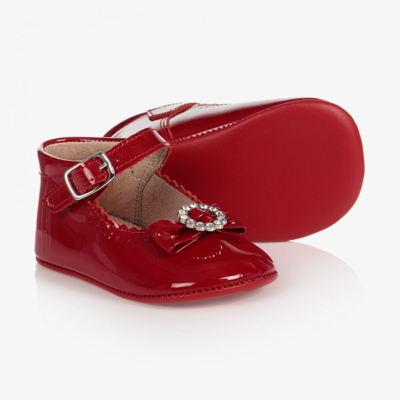 Children's Classics Babies' Girls Red Leather Pre-walker Shoes