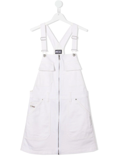 navy blue dress for baby girl Womens Suspender Dungaree Pinafore Dress Buttoned A Line Skirt Mini main image 1