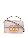 Valentino Garavani Rockstud Alcove Vlogo Leather Crossbody Bag In Rose Quartz