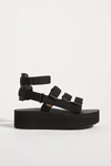 Teva Mevia Platform Sandals In Black