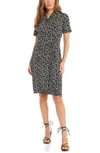 Karen Kane Cascade Floral Print Faux Wrap Dress In Floral