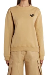 Off-white Zebra Arrows Cotton Logo Graphic Sweatshirt In Camel Black