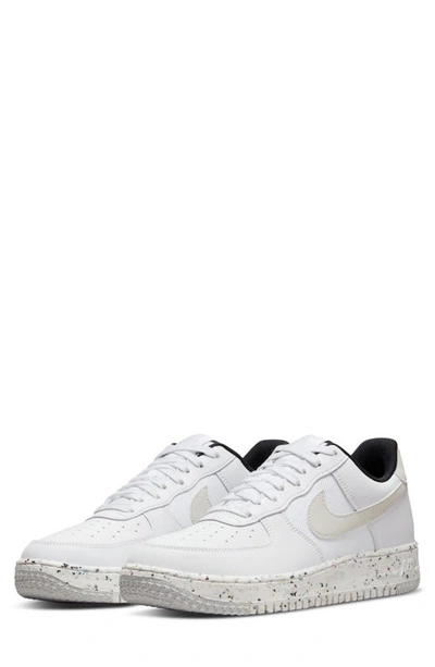 Nike Air Force 1 Crater Sneakers In White/ Light Bone/ Volt/ Black