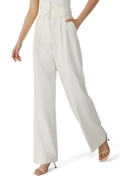 Favorite Daughter The Favorite High-waisted Pleated Pants In Ivory