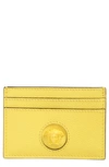 Versace Medusa Leather Card Case In Yellow- Gold