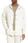 Rains Lightweight Hooded Waterproof Rain Jacket In White