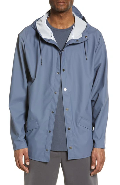 Rains Lightweight Hooded Waterproof Rain Jacket In River