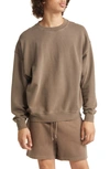 Elwood Core Oversize Crewneck Sweatshirt In Vintage Brown