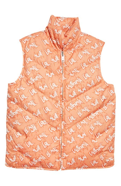 Erl Reversible Quilted Logo-print Shell Down Gilet In Orange