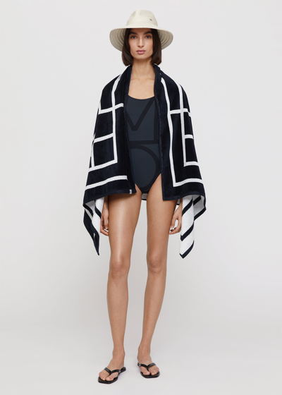 Totême Monogram Beach Towel Navy
