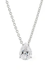 Nadri Modern Love Pear Shaped Cubic Zirconia Pendant Necklace, 16-18 In Rhodium