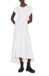 Frame Fitted Flare Organic Cotton Maxi Dress In Blanc